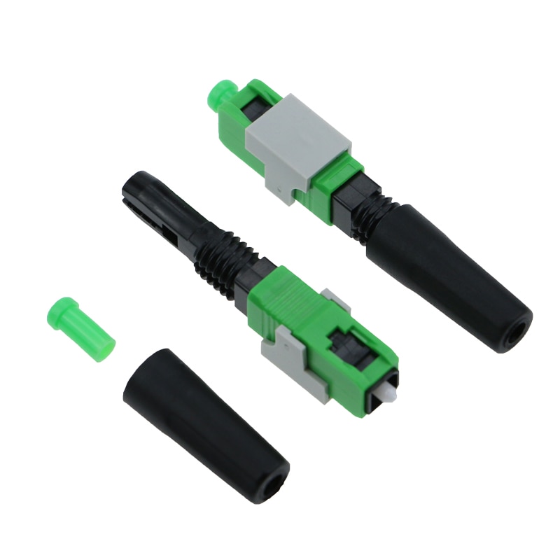 100PCS FTTH SC APC FTTH pre-bur fiber optic quick connector SC APC FTTH Fiber Optic Fast Connector SC Connector