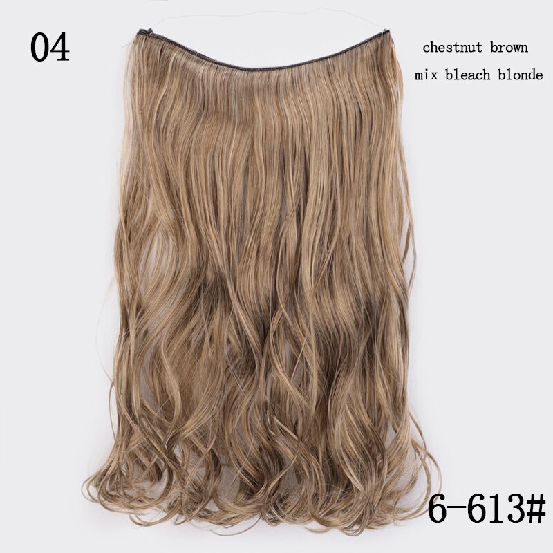 Synthetic Hair Extensions Long Straight Fish Line Hairpieces No Clips in One Piece Hair Extensions Heat Resistant Hair for Women: WEXS004-6-613