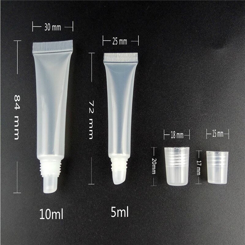 10 Stks/partij 8/10/15Ml Diy Lege Lippenstift Buis Lippenbalsem Zachte Buis Make Squeeze Clear Lip gloss Container Lege Lippenstift Buis