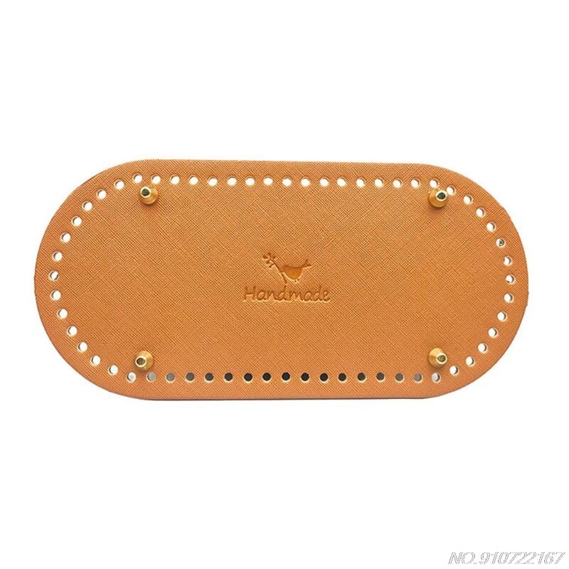 Lederen Bottom Base Met Voorgeboorde Gaten Voor Breien Diy Purse Handtas Schoudertas N27 20: brown