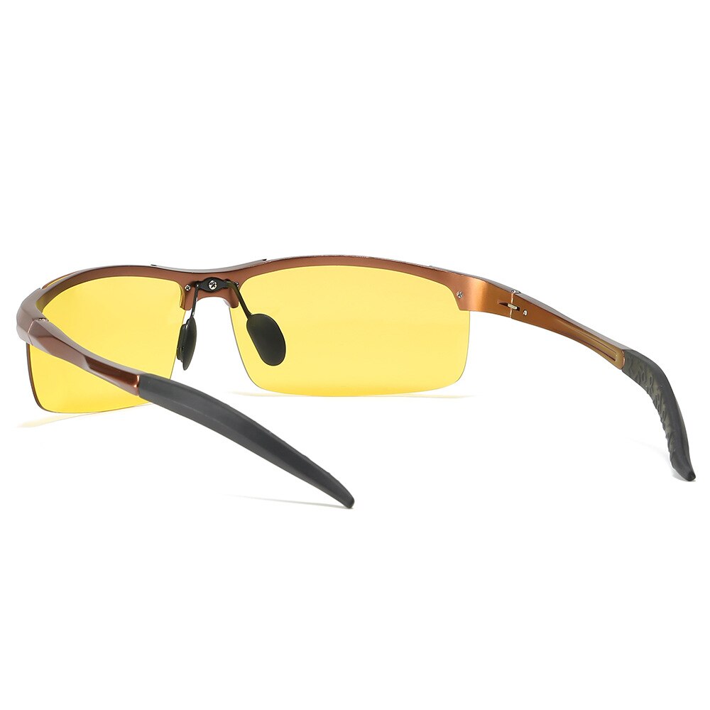 Gafas de visión nocturna de aluminio para reducir el brillo, lentes polarizadas amarillas, gafas nocturnas para conducir en la pesca nocturna, 5933