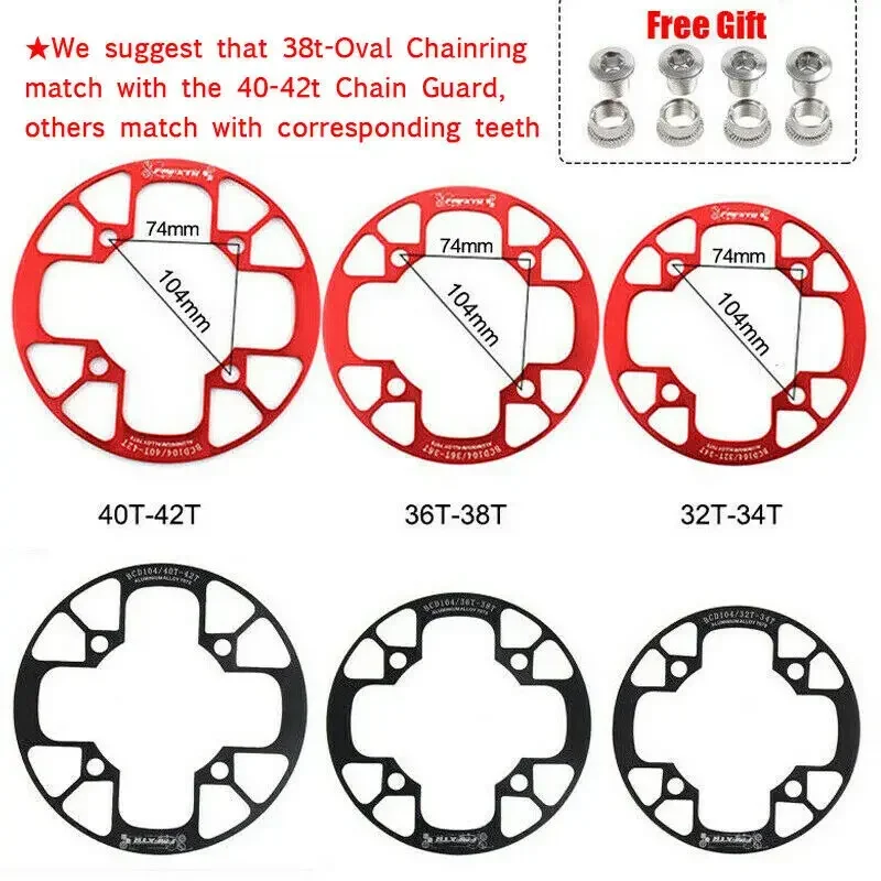 Protecteur de pédalier de vélo, accessoires de manivelle, couvercle de protection de plateau VTT, commencerBCD, 32 T, 34 T, 36 T, 38T, 38T, 40 T, 42T