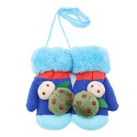 Animale del fumetto Guanti di Inverno Del bambino Bambini Addensare Guanti Caldi Carino Coccinella Lavorato A Maglia Delle Ragazze Dei Ragazzi Guanti Per 4-7 Anni: blue