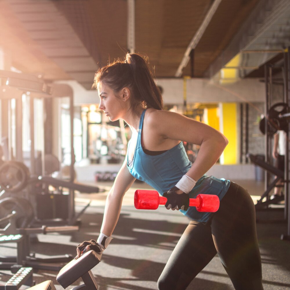 6 pièces main poignée haltère en bois Fitness haltère Portable haltère de musculation équipement de gymnastique accessoires pour enfants salle de sport maison (Re