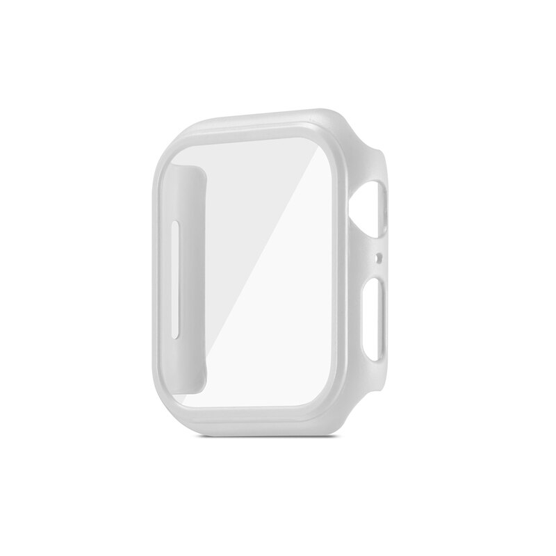 For apple watch matt etui beskyttelse pc beskytter deksel coque for iwatch 44 mm 42mm 38 40mm 2 3 4 5 tilbehør: Matt hvit / 38mm