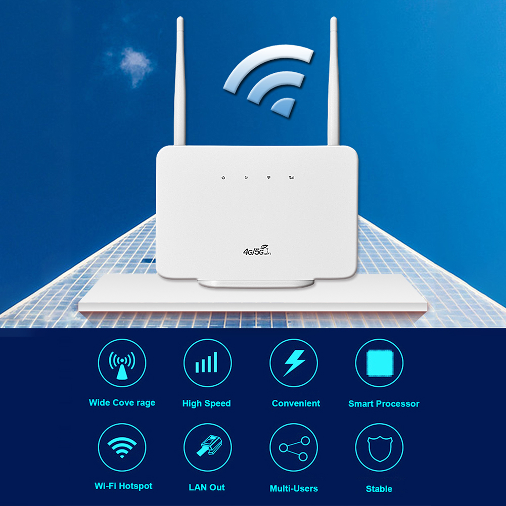 Draadloze hotspot 300 Mbps 4G-router Draadloos modem Externe antenne met simkaartsleuf EU-stekker voor thuisreizen Werk