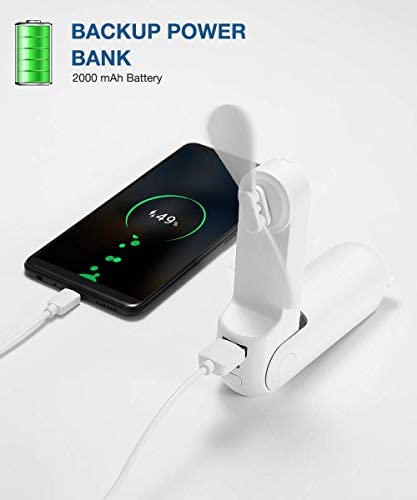 3 In 1 Handheld Mini Ventilator, Draagbare Usb Oplaadbare Kleine Pocket Fan, batterij Aangedreven Ventilator Met Power Bank, Zaklamp Functie