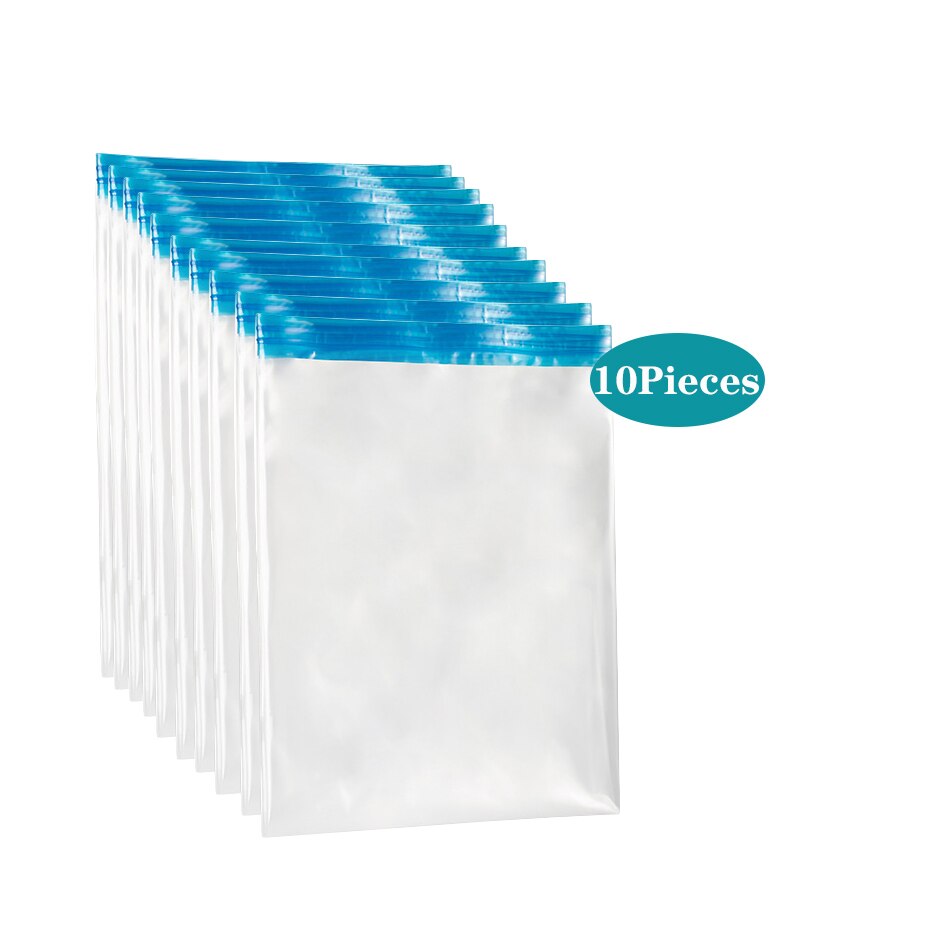 Sac de rangement sous vide transparent multi-usages, nécessaire de voyage, sacs d'emballage à Compression pour vêtements, gain d'espace, anti-poussière: 40x60cm / 10 Pieces