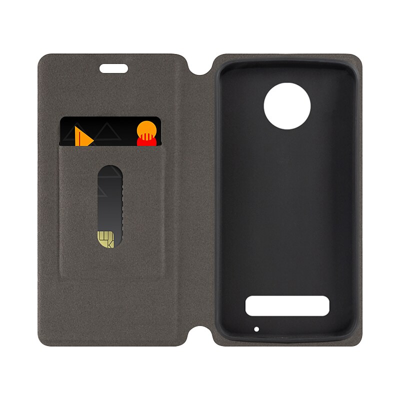 Canvas hoesje voor motorola moto  z2 play hoesje flip lederen zachte siliconen kickstand boekhoes voor moto  z2 play telefoonhoesje