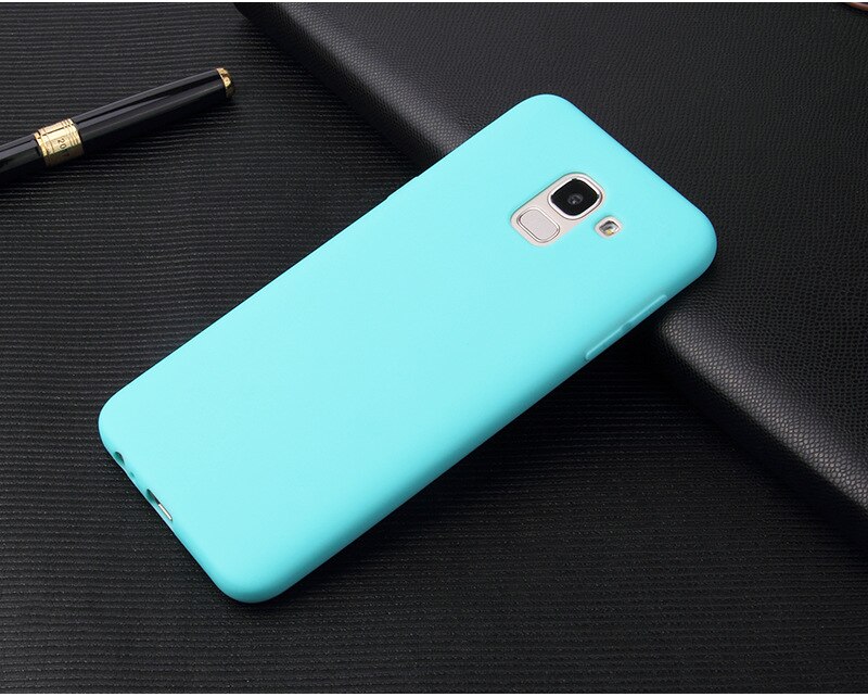 Funda para Samsung Galaxy j6 , funda de silicona suave de color caramelo para Samsung j6 Plus j600 j610f, funda: For J6 Plus 2018 / sky blue