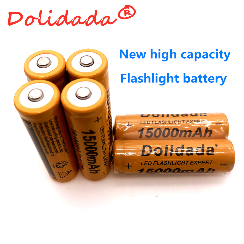 4PCS Dolidada 15000 mAh 3.7 V 18650 lithium ion batterijen Oplaadbare batterij Voor LED zaklamp/Elektronica