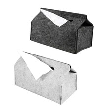 Vævskasse husholdningsbakker simpel uldfiltvævskasse sort / grå ensfarvet bilpapirhåndklæde til pumpe