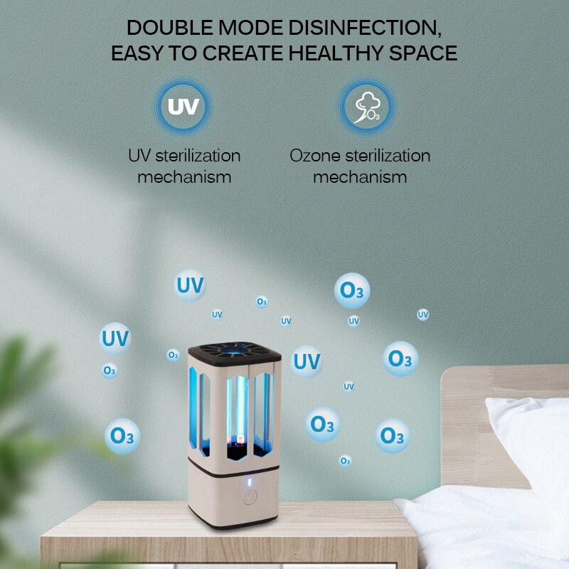 Onever Ultraviolet Sterilization Lamp Ozone Rechargeable Timer Bacteria Removal LED UVC Light Disinfection Light Quartz Lamp