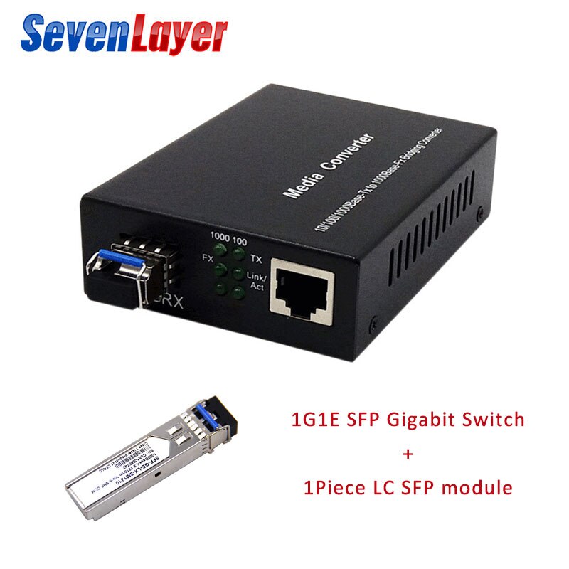 1gb sfp fiber til  rj45 fiberoptisk mediekonverterer 1000 mbps sfp fiberbryter med sfp-modul kompatibel cisco / mikrotik / huawei