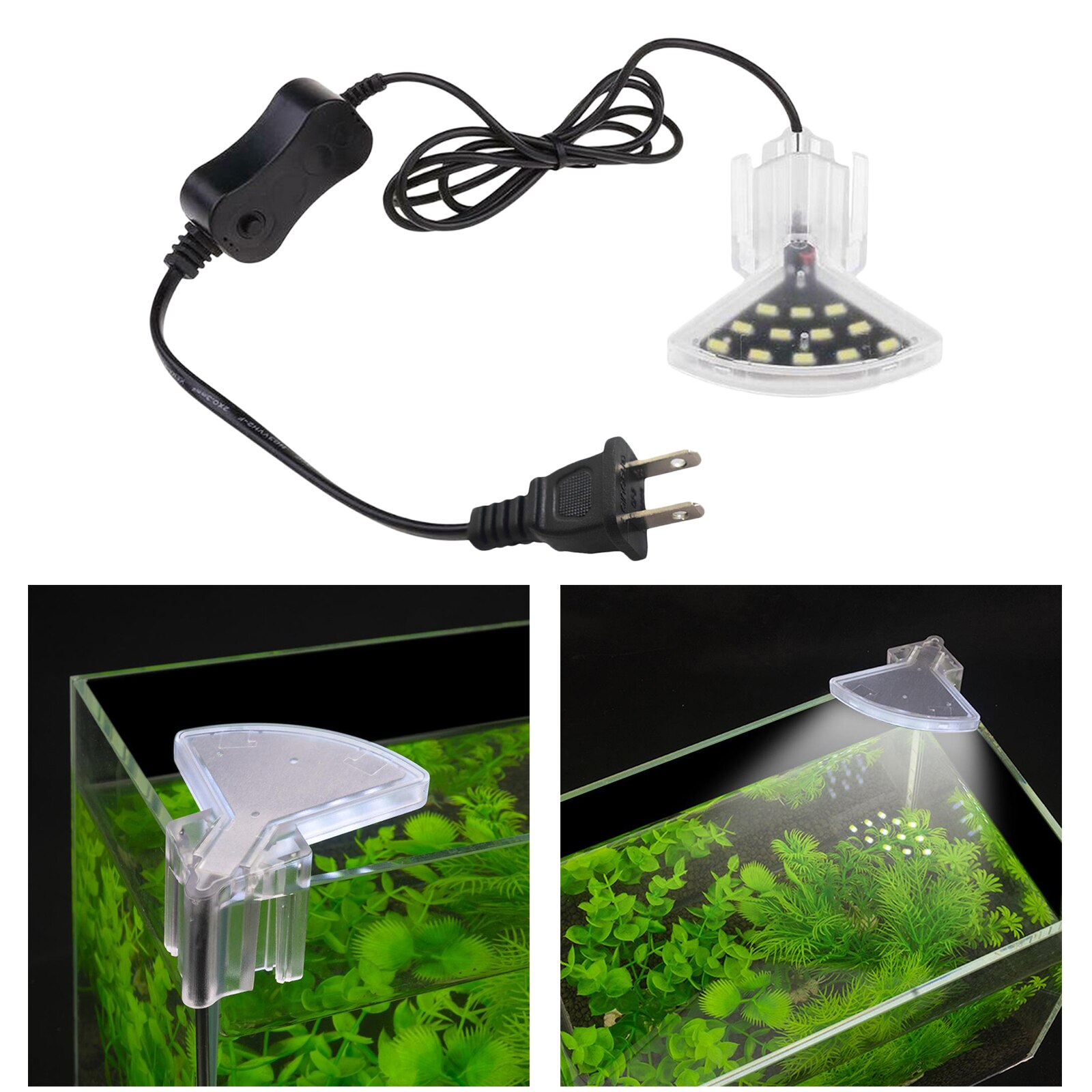 Mini Clip impermeable Luz de acuario LED tanque plantas acuáticas lámpara de cultivo decoración del hogar