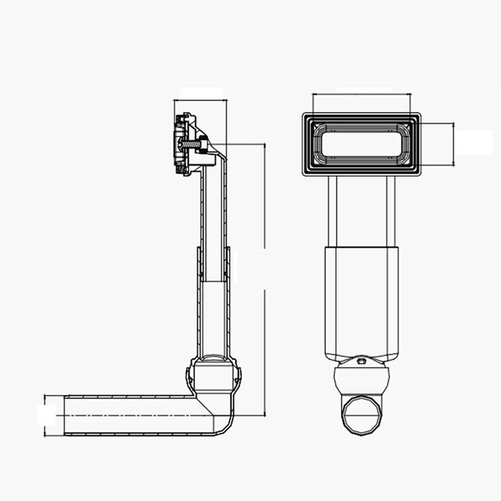 Talea no leakage sink accessories Rectangular upside overflow joint Kitchen Sink overflow head with spill hose QY028C001