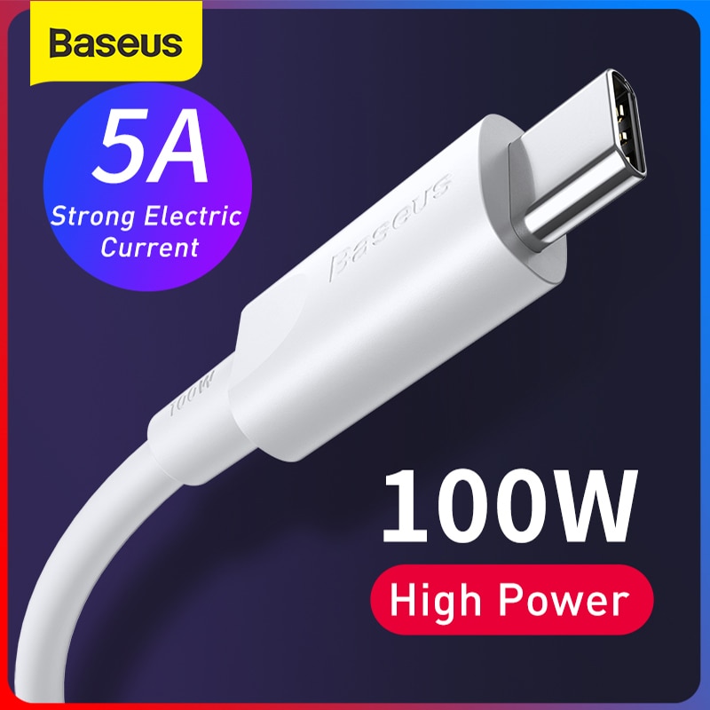 Baseus 100W Type C Naar Type C Kabel Quick Charge 3.0 Usb C Telefoon Opladen Kabel Voor Huawei P40 pro Macbook Pro Usb C Draad Koord