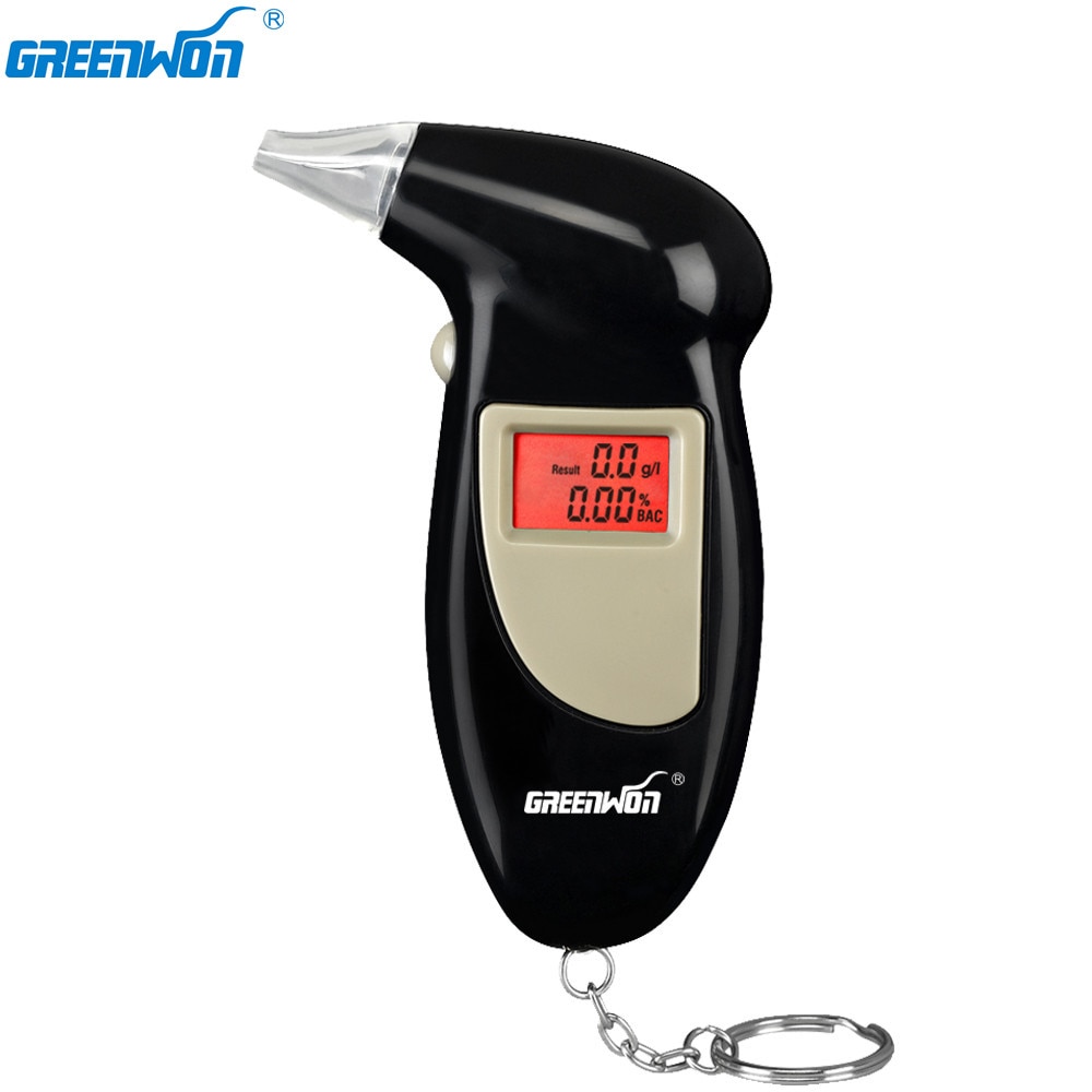 Greenwon bærbar digital nøglering alkoholtester eller åndedrætsværn alkoholmålere med rød baggrundsbelysning