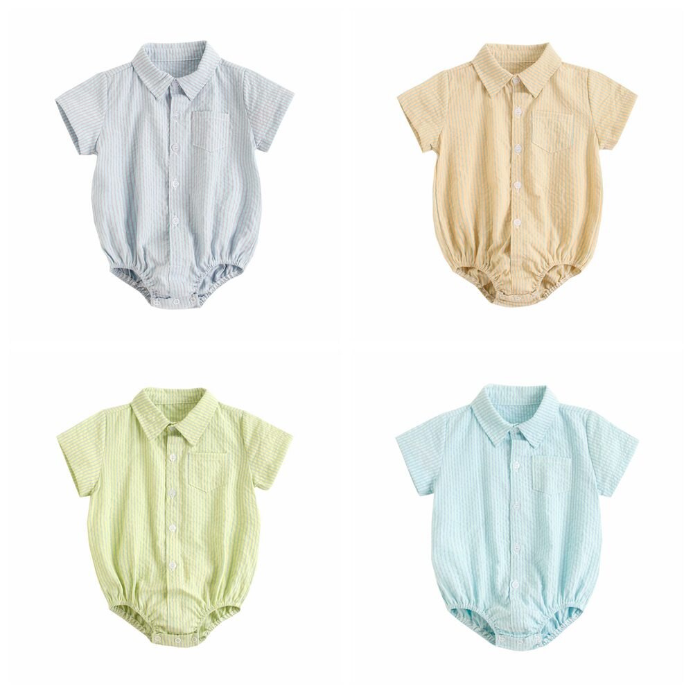 Sanlutoz – body en coton à manches courtes pour bébés garçons, vêtements à carreaux, à la , été