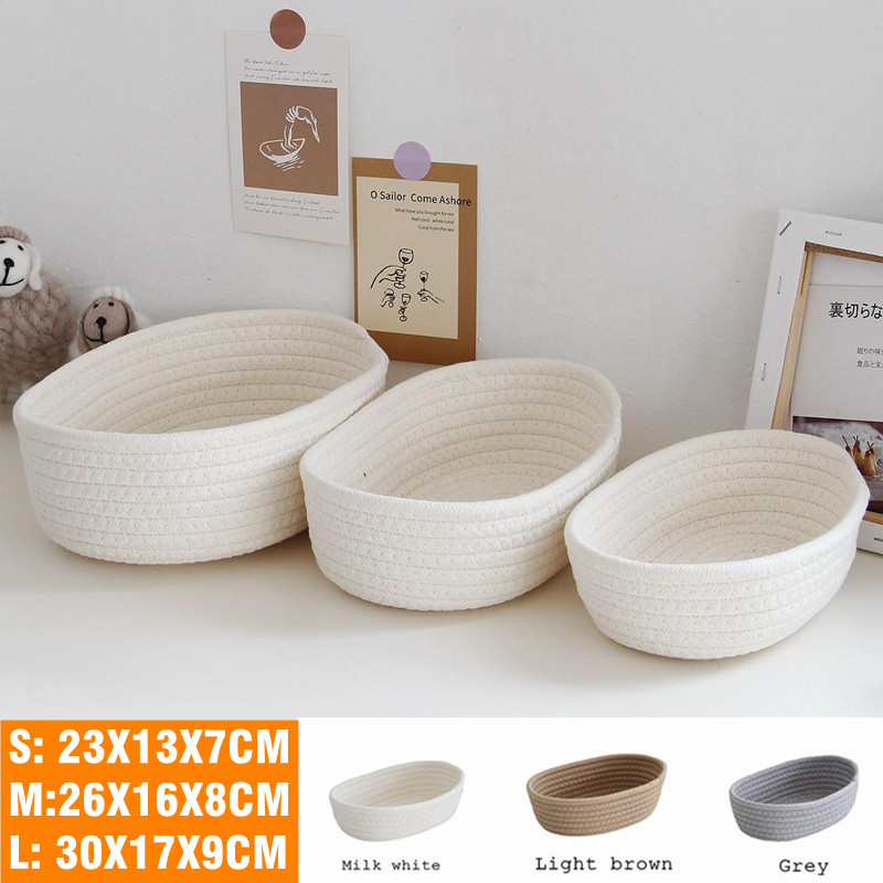 Daughte Shari Jepjavekii Nordic Cotton Rope Woven Aufbewahrungskörbe Organisieren Sie Boxen Desktop Diverses Organisieren Sie den Korb Diverses Key Cosmetics Storage