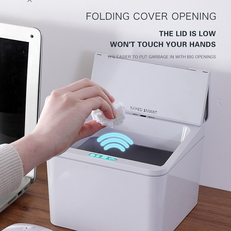 Pattumiera automatica Touchless bidone della spazzatura intelligente sensore di movimento a infrarossi bidone della spazzatura bidoni della spazzatura per auto bidone della spazzatura desktop da casa