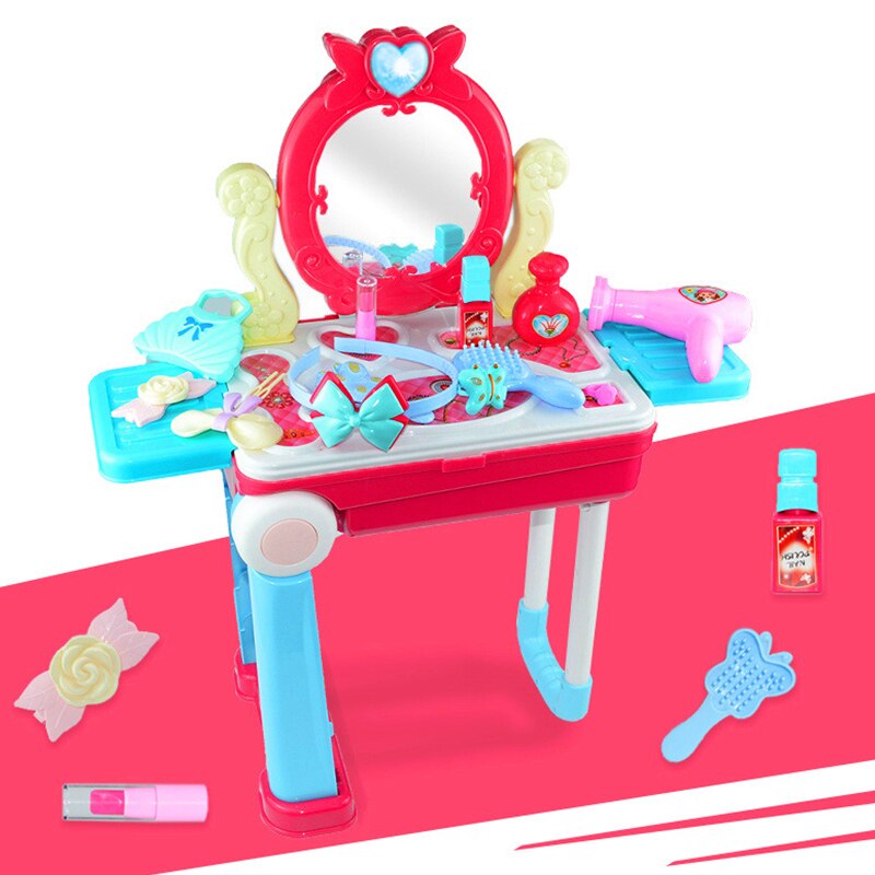 Baby Toy Chef Doctor Craftsman Makeup Artist Suitcase Portable Kitchen Set ABS Plastic Role Play Boy And Girl Play Kit: Dressing table