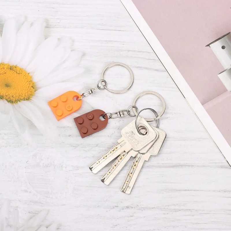 2 pièces séparable bijoux Couples amitié bloc de construction porte-clés porte-clés clé boucle coeur pendentif