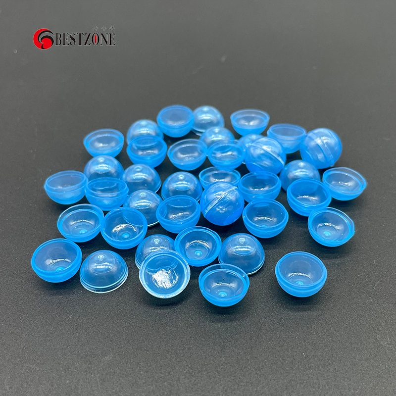 50Pcs/lot 10.7MM Very Small Mini Tiny 0.42Inch Mini Clear TRANS Red Blue Plastic Capsule Toys Round Ball Eggshell Container: black