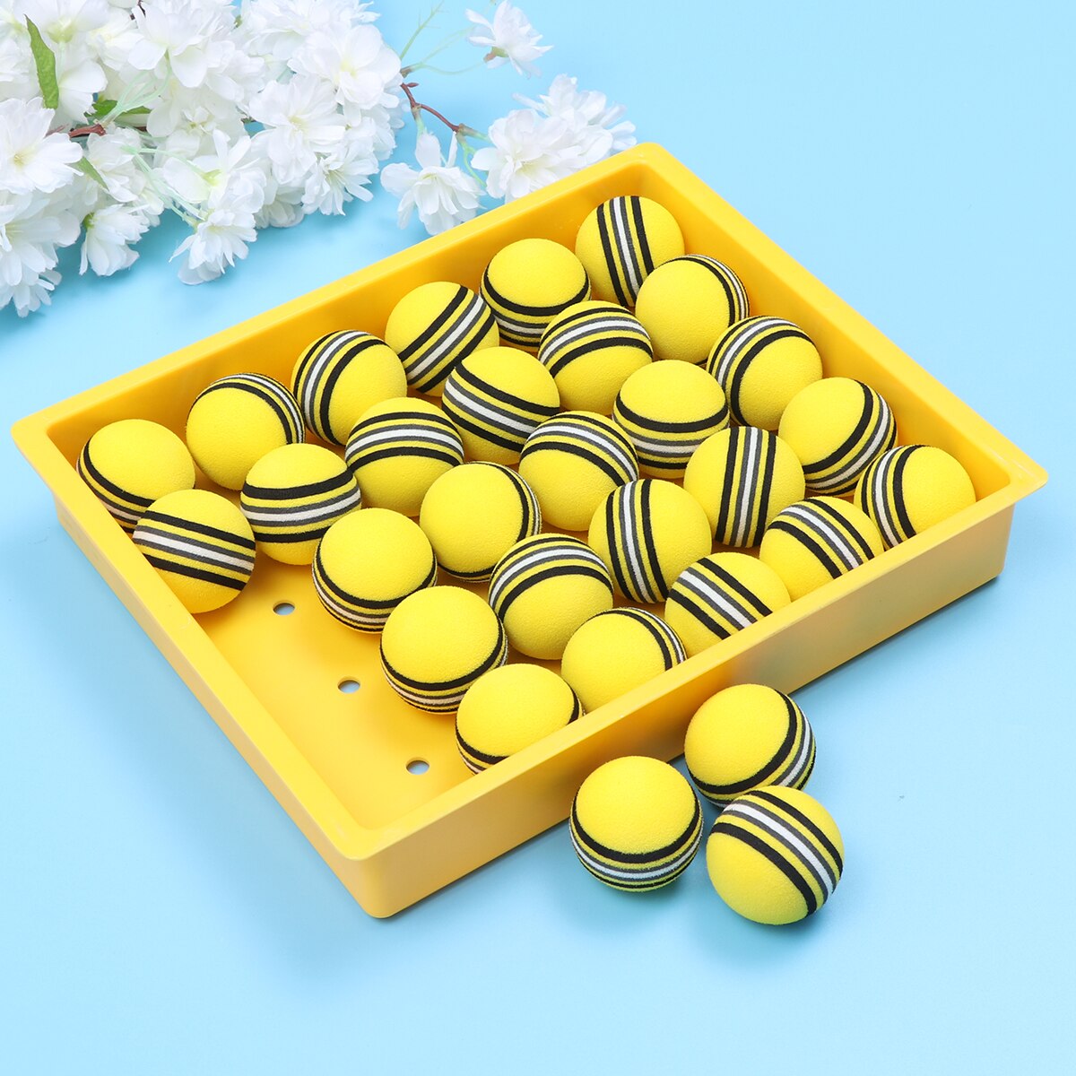 30 Pcs Regenboog Gekleurde Spons Bal Praktijk Indoor Training Aid Elastische 42Mm Training Bal Voor Indoor Outdoor