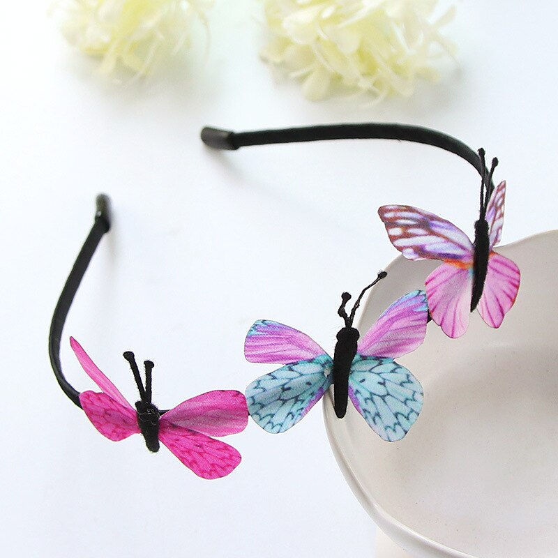 Banda de pelo para niños de mariposa , de princesa Hada, diadema, 1 pieza, accesorios para el cabello para fiestas de niñas, coloridos niños hechos a mano: B
