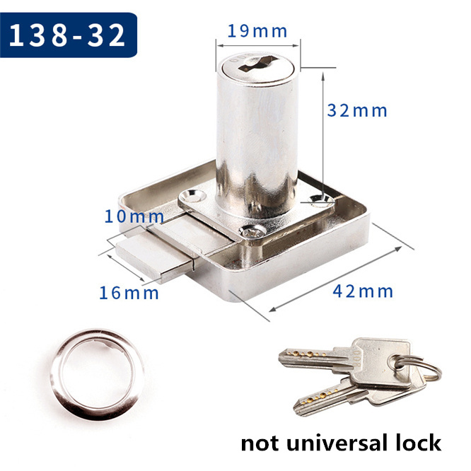 10pcs 22mm 32mm Copper Drawer Locks with 2 Keys Lock Furniture Hardware Door Cabinet Lock for Office Desk Letter Box Cam Locks: 138-32-1