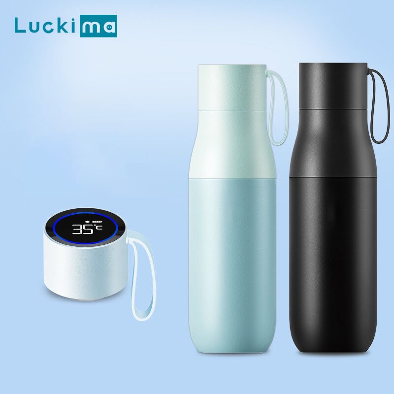 Bouteille Thermos en acier inoxydable de 400ml, Rechargeable par USB, avec affichage de la température, flacon à café sous vide, bouteille d&#39;eau, high-tech