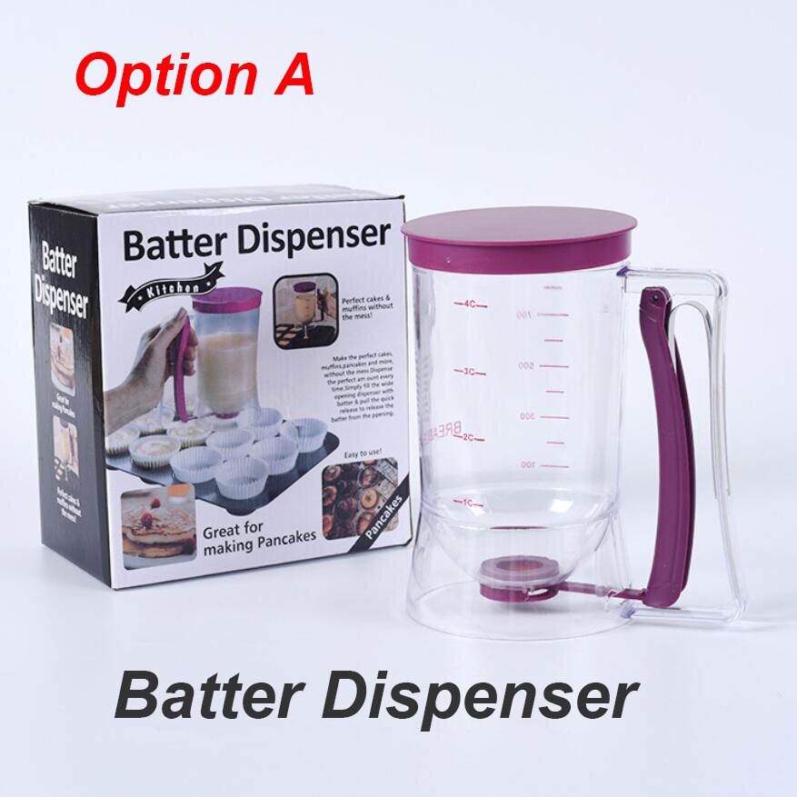 Dispensador de masa para panqueques, herramienta de cocina para hornear pasteles, cupcakes, Donut, Waffle del fabricante, máquina para rosquillas: Option-A