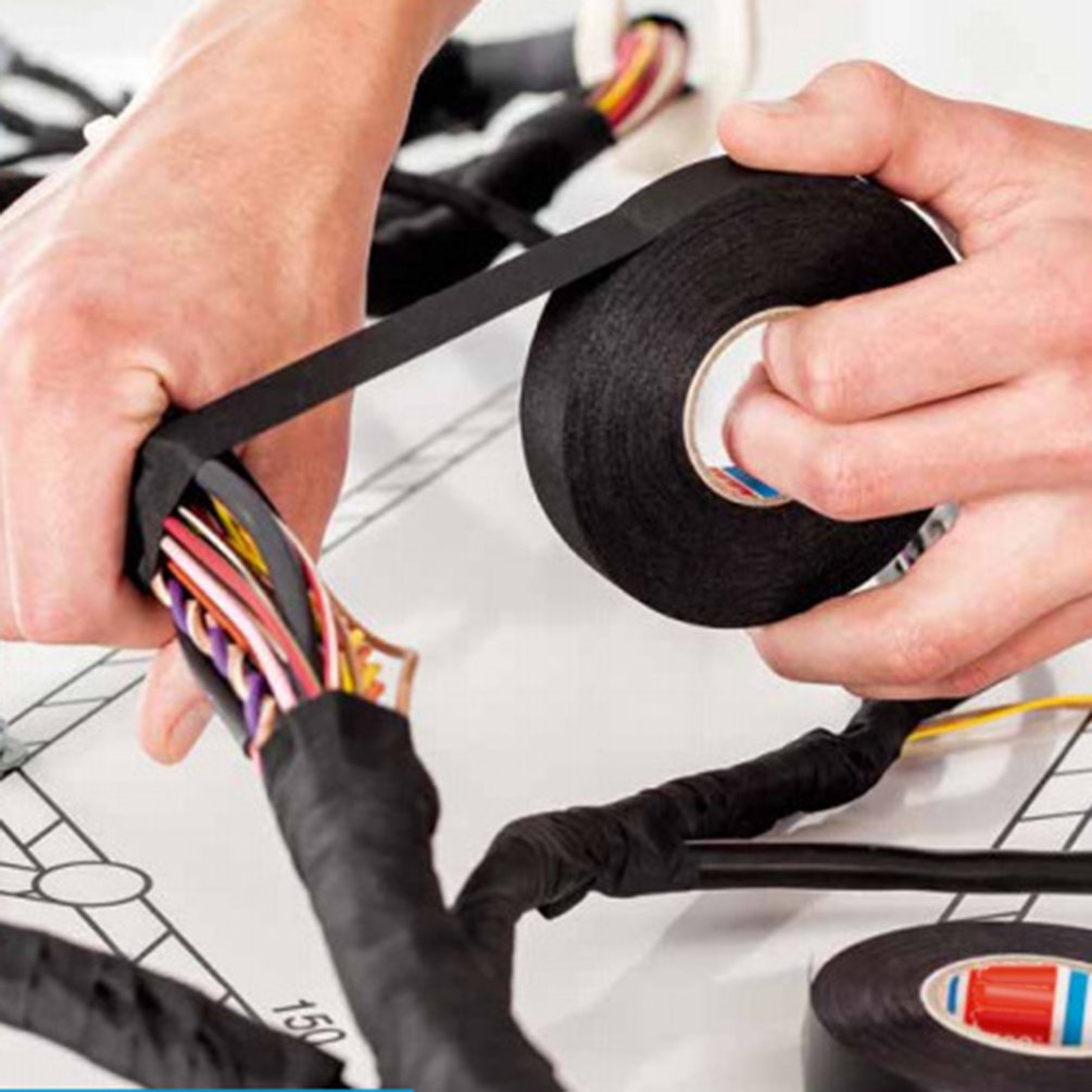 Car Flannel Tape Harness Tape Flame Retardant Tape High Temperature Super Sticky Electrical Insulation Tape Black Tape