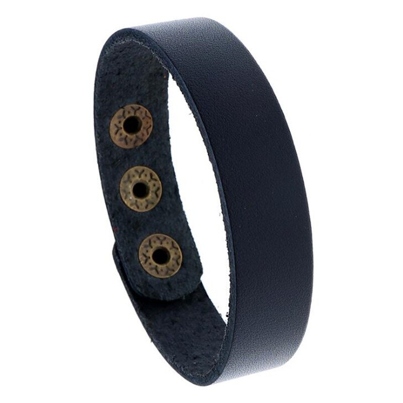 retro Jahrgang Punk Stil Männer Armbinde Breite Leder Geschmack Verschluss Einstellbare wickeln Armreifen für Frauen Schmuck: Schwarz