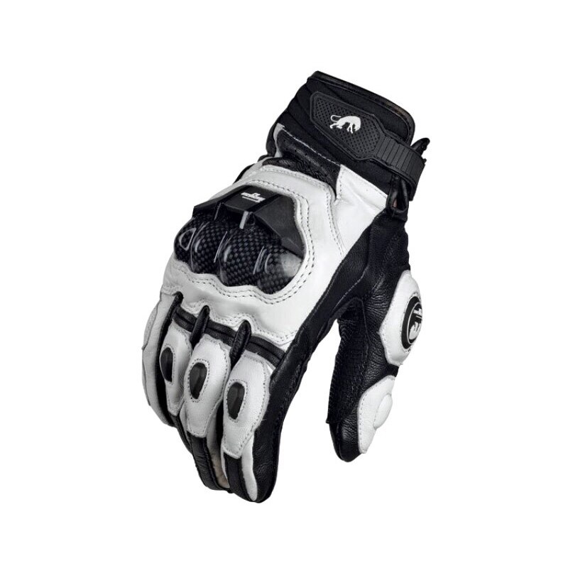 Furygan AFS19 Leer Hard Shell Lederen Handschoenen Racing Fietsen Mountainbike -Resistente Handschoenen Off-Road Motorhandschoenen: Ivoor / L