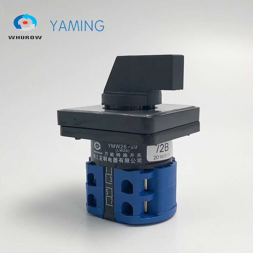 Reset Rotary Switch Selector 20A 2 Phases 3 Positions Changeover Cam Switches Self Resetting/Momentary LW26-20/2B LW28 LW39B
