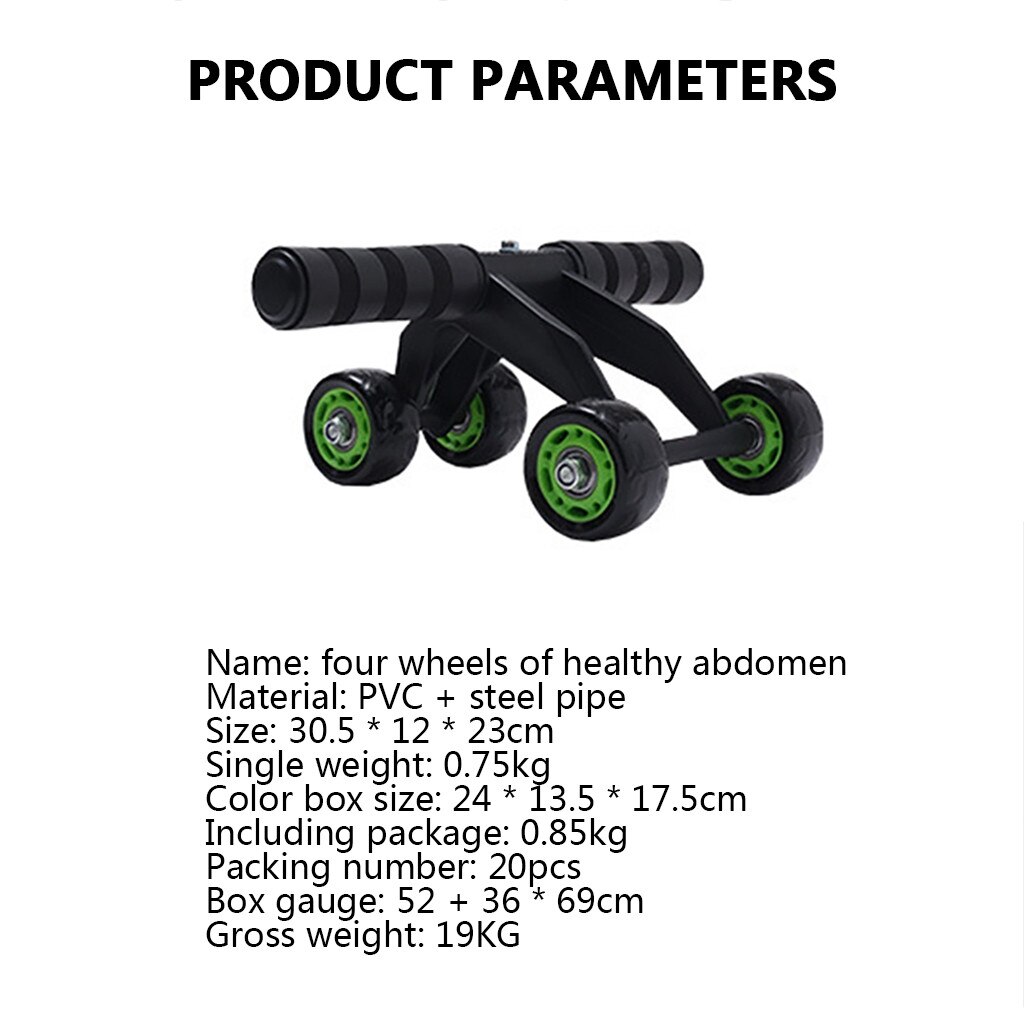 Fitness Ab-Roller System Abdominale Abs Oefening Workout 4-Wiel Volledige Fitness Oefening Schoolslag Trainer Draagbare Veiliger gebruik