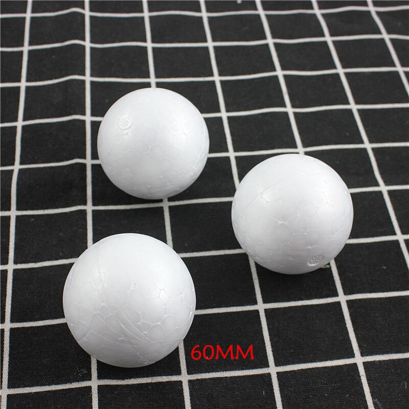 0.8-20cm kinds different size Polystyrene Styrofoam Foam Ball White Craft Balls For DIY Christmas Party Decoration Supplies: 60mm10pcs