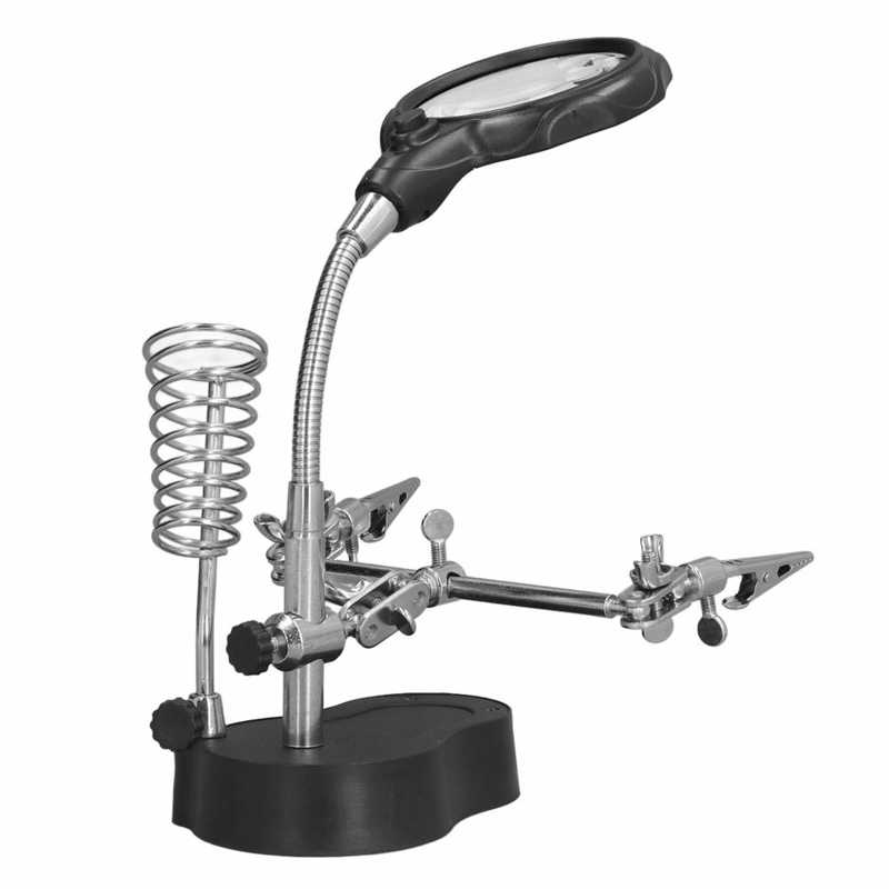 Desktop Magnifier Clear Desktop LED Light Magnifier Easy To Use Accurate for Welding Engraving