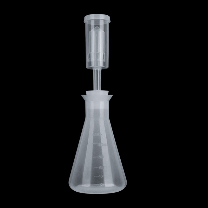 Erlenmeyer Flask Yeast Starter Kit, 250ml Narrow Mouth Plastic Flasks-Erlenmeyer with Fermentation Air Lock &amp; Silicone Stopper