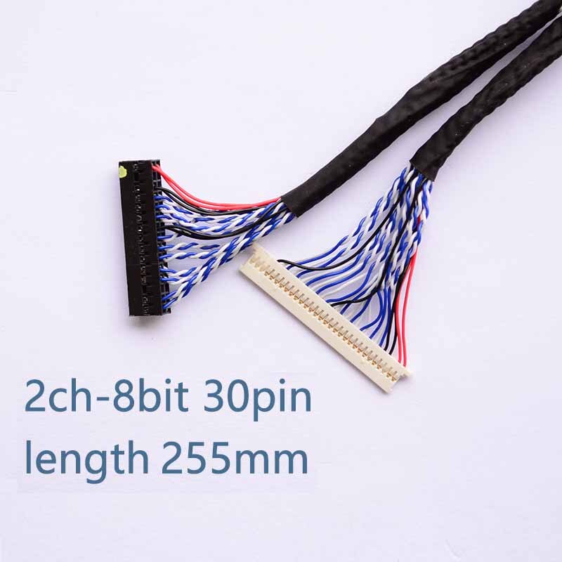 2Ch 8-bit 30pins Universal Driver Board Screen Cable FIX-30P-D8 for 30 pin 2 channel LVDS suit V59 V29 T2 length 255mm
