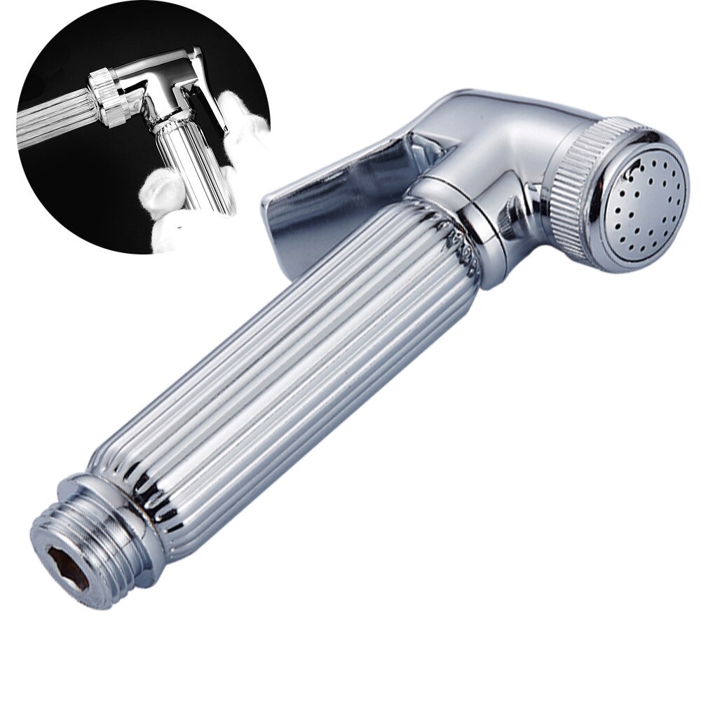 Wc Hand Held Bidet Sproeier Kit Messing Verchroomd Badkamer Bidet Kraan Douchekop: Silver