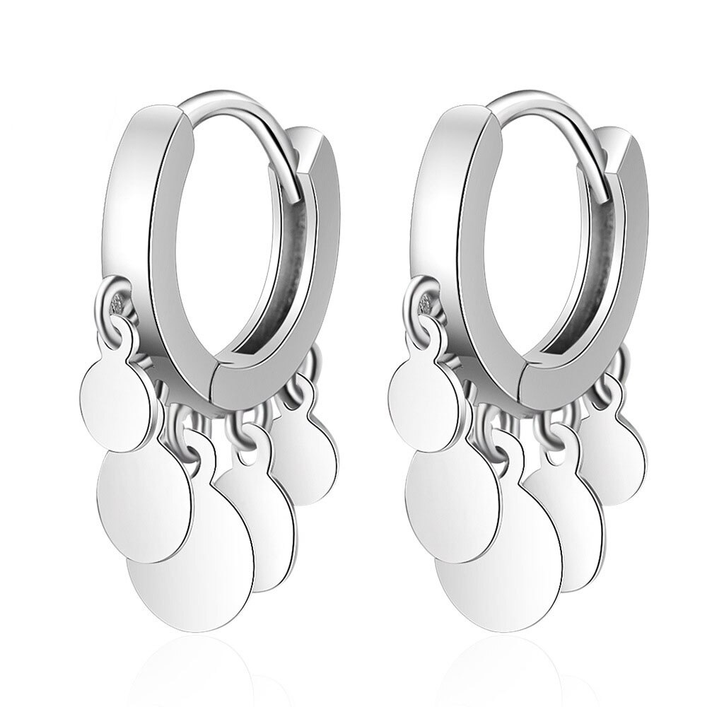 SIPENGJEL orecchini a cerchio con nappa color argento alla moda ciondolo con fidanzamento orecchini pendenti per regalo di gioielli da donna: SILVER 2