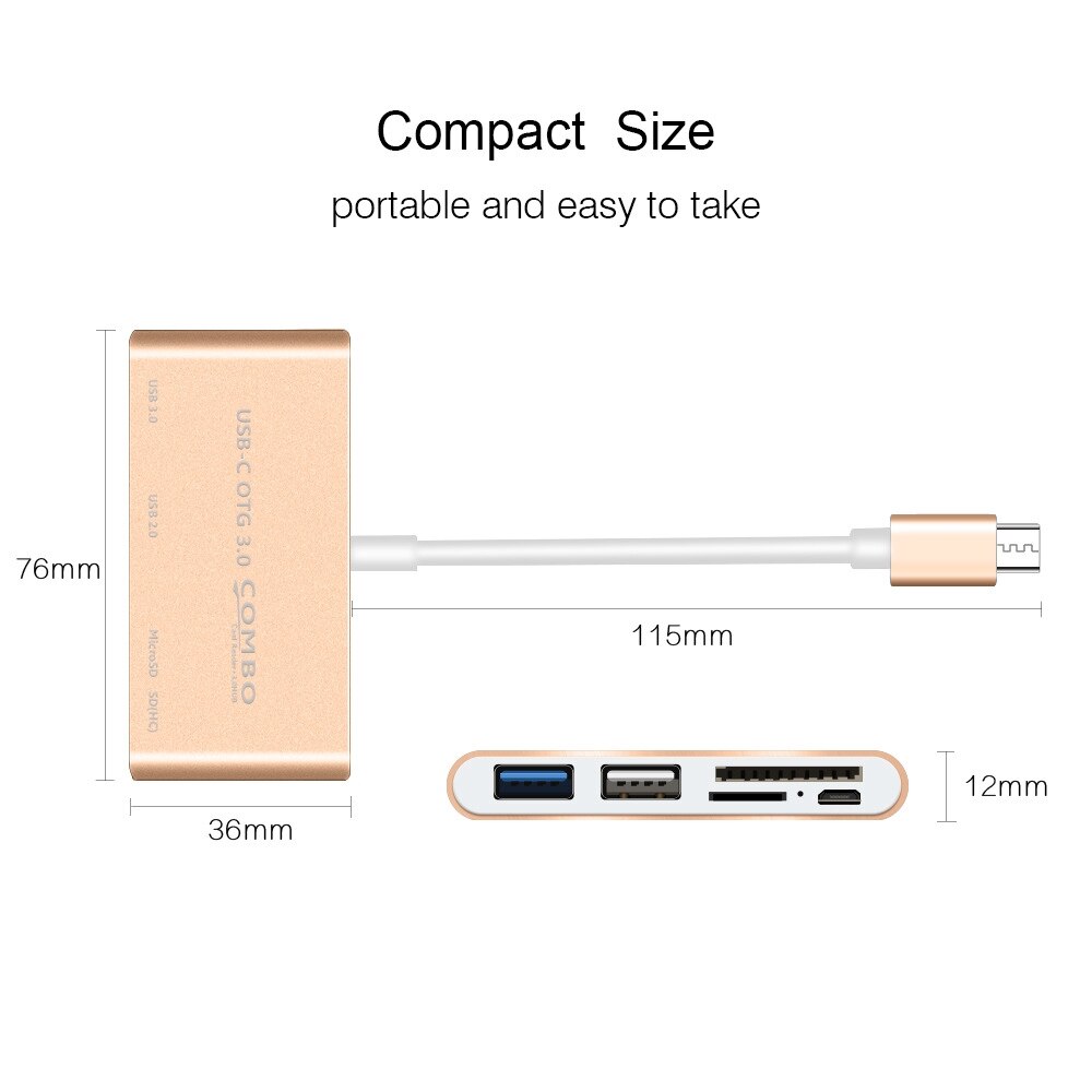 Concentrateur OTG type-c vers lecteur USB SD TF Micro USB pour tablette de téléphone Station d'accueil universelle USB C