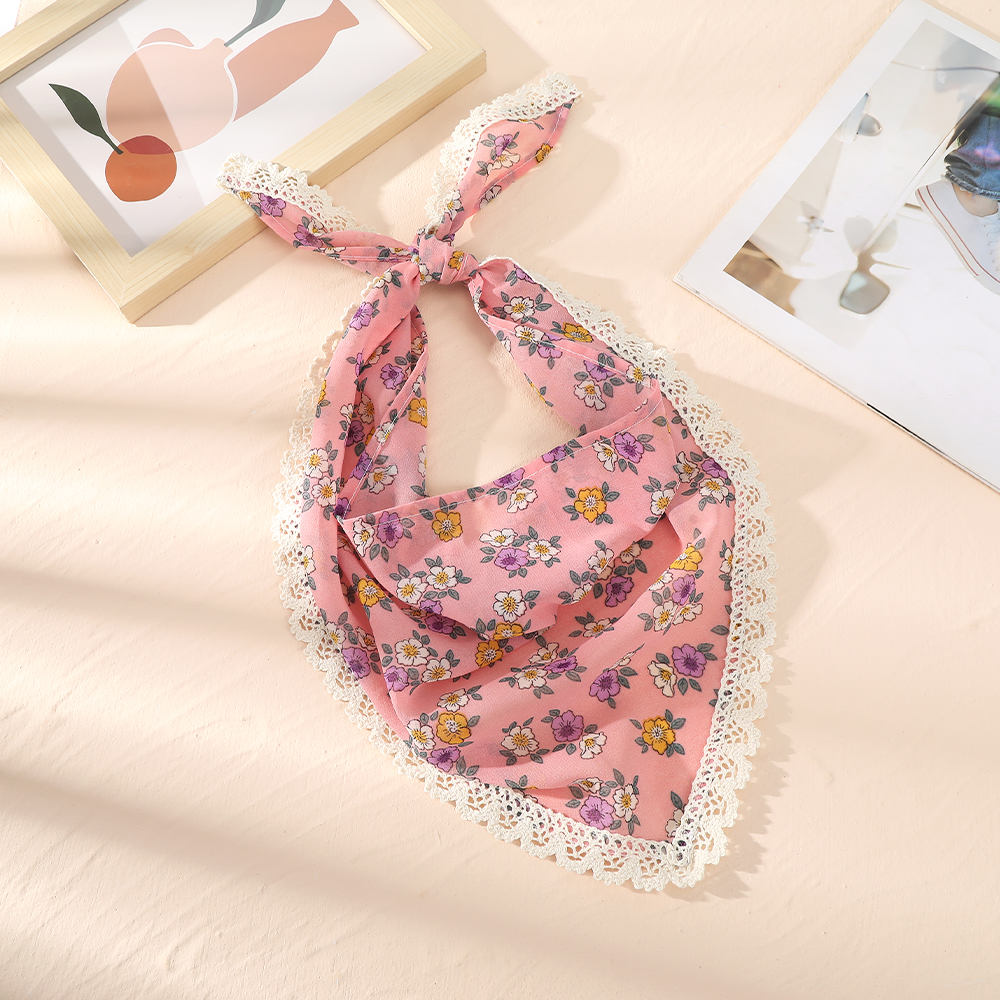 AWAYTR Bloemenprint Haar Sjaal Bohemen Bandana Witte Haarband Kleurrijke Vlinders Driehoek Sjaal Hoofddoek Vrouwen Meisje Hoofddoek: Paars