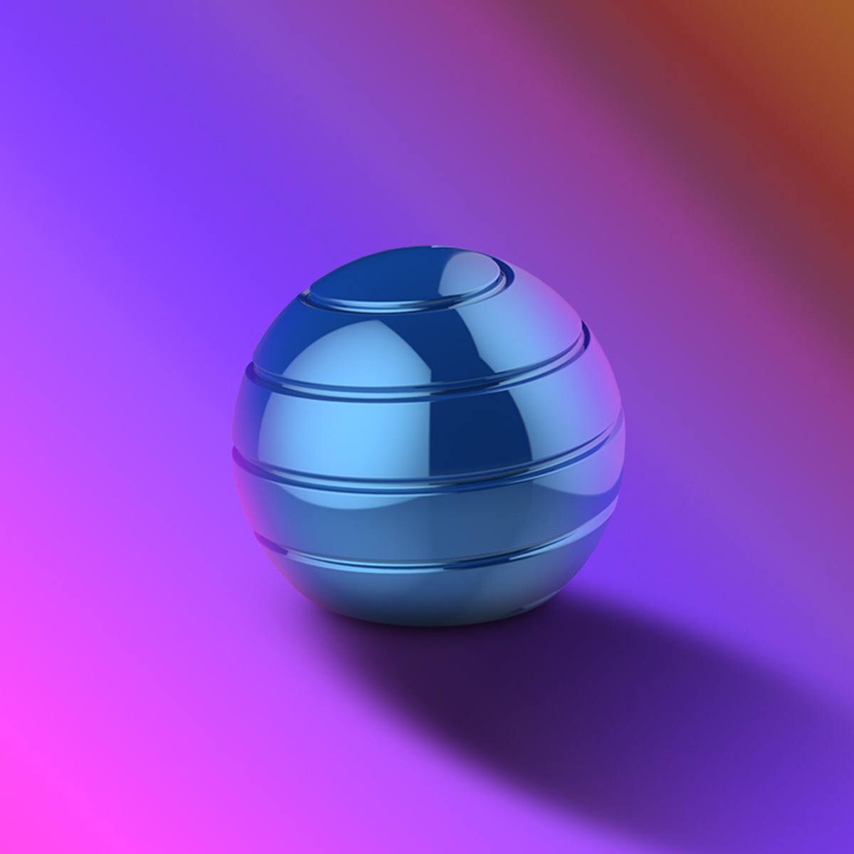 Erwachsene Finger Spielzeug Schreibtisch Dekompression Rotierenden Sphärische Gyroskop Kreisel Optische Illusion Aktive Schreibtisch Spielzeug Metall Optische Fließende: Blau