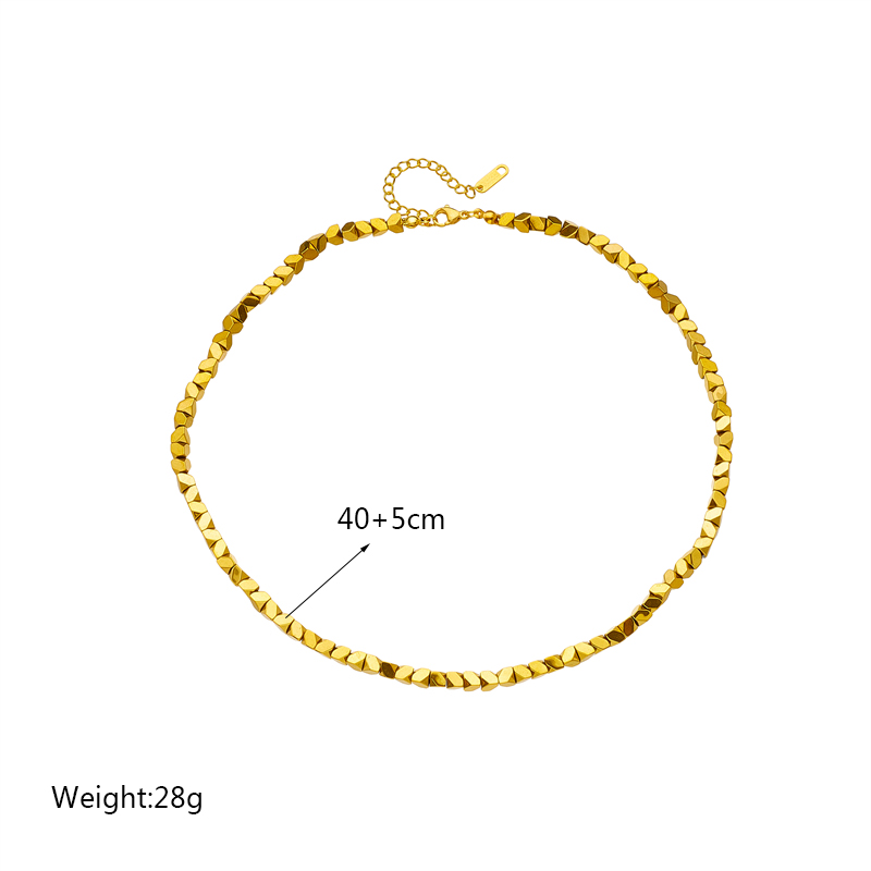 DIEYURO-collar superpuesto geométrico de acero inoxidable 316L para mujer y niña, cadena Retro Simple, de , joyería