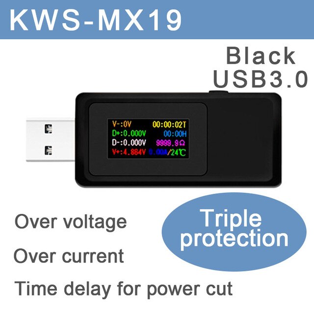 Tester USB, rivelatore caricabatterie DC4-30V Display LCD Voltmetro