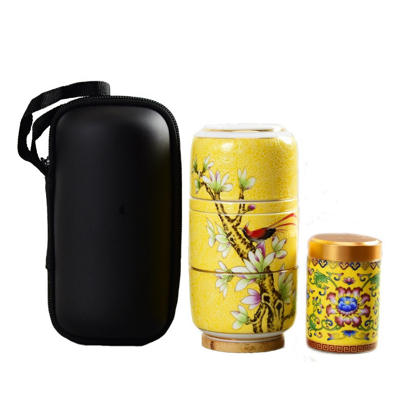 Portable Travel Tea Set Ceramic Tea Set Box One Pot Four Cups High-end